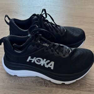 Hoka Black Running Shoes with White Soles
